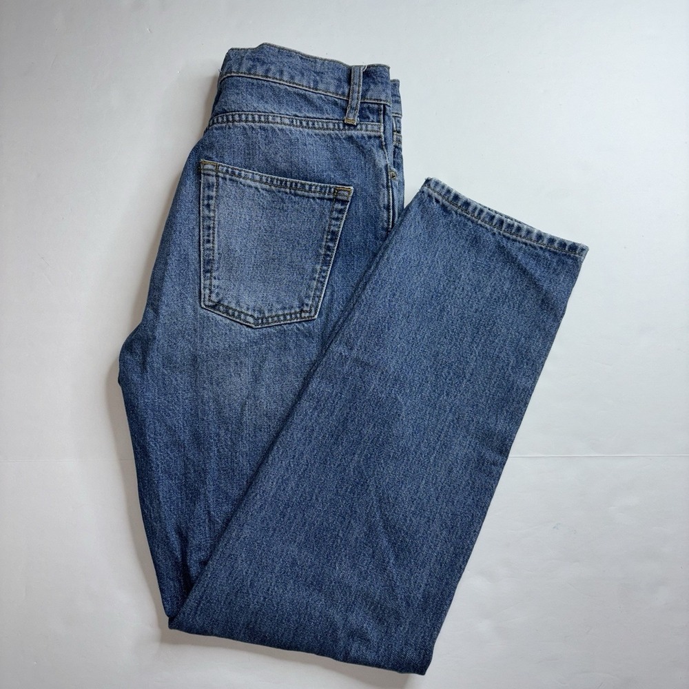 Zara High Rise Straight Leg Medium Wash Blue Jeans Size 4 Women's Inseam 29"
